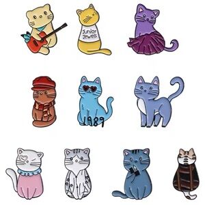 Eras Fan Colorful Cat Enamel Pin Set